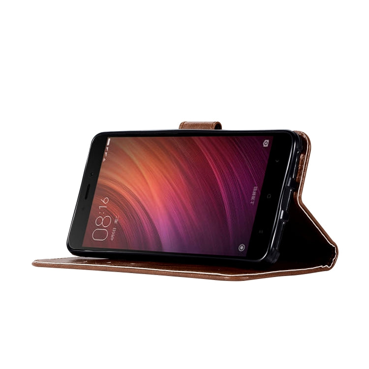 For Xiaomi Redmi Note 4 Retro Copper Button Crazy Horse Horizontal Flip PU Leather Case with Holder & Card Slots & Wallet & Lanyard