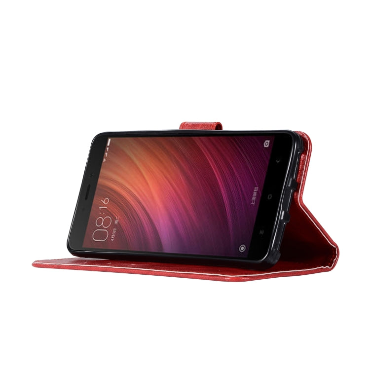 For Xiaomi Redmi Note 4 Retro Copper Button Crazy Horse Horizontal Flip PU Leather Case with Holder & Card Slots & Wallet & Lanyard