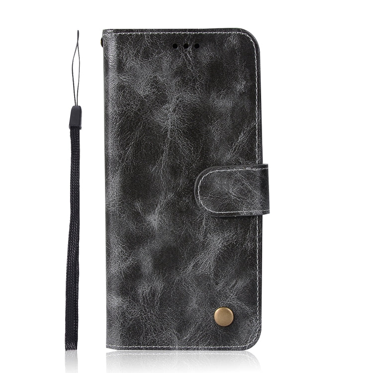 For Xiaomi Redmi 5 Retro Copper Button Crazy Horse Horizontal Flip PU Leather Case with Holder & Card Slots & Wallet & Lanyard