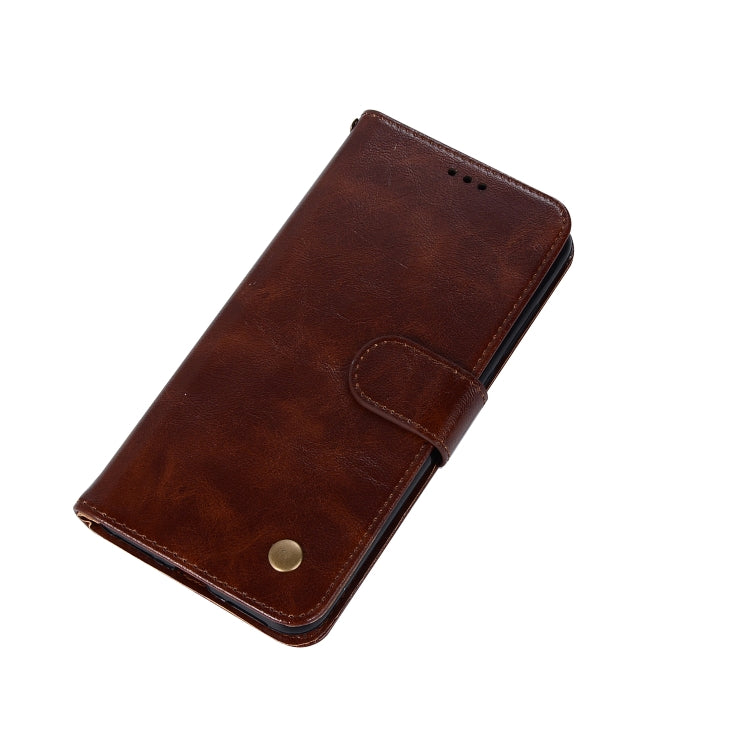 For Xiaomi Redmi 5 Retro Copper Button Crazy Horse Horizontal Flip PU Leather Case with Holder & Card Slots & Wallet & Lanyard