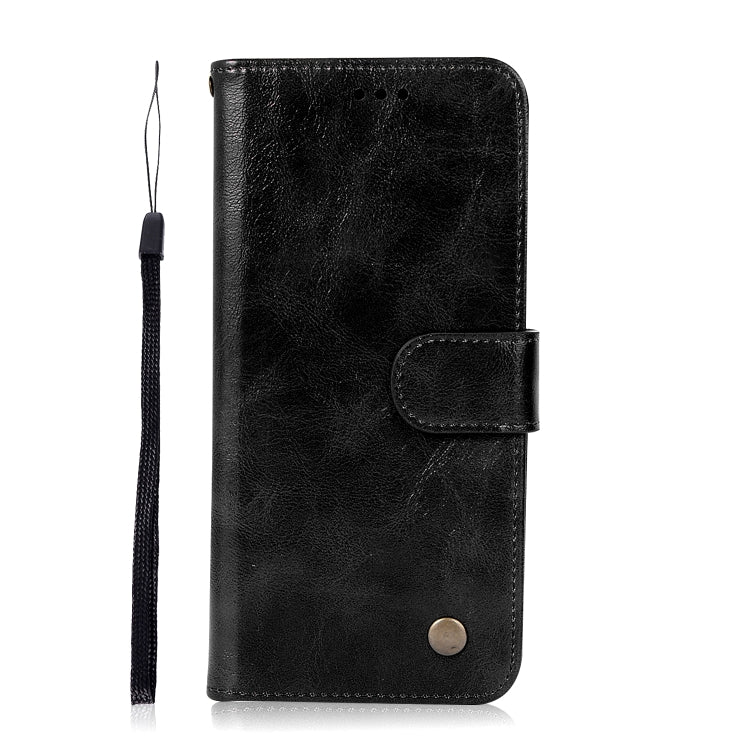 For Xiaomi Redmi 5 Retro Copper Button Crazy Horse Horizontal Flip PU Leather Case with Holder & Card Slots & Wallet & Lanyard