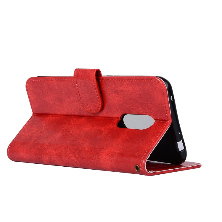 For Xiaomi Redmi 5 Plus Retro Copper Button Crazy Horse Horizontal Flip PU Leather Case with Holder & Card Slots & Wallet & Lanyard