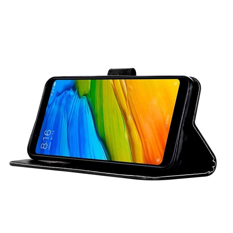 For Xiaomi Redmi 5 Plus Retro Copper Button Crazy Horse Horizontal Flip PU Leather Case with Holder & Card Slots & Wallet & Lanyard