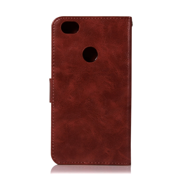 For Xiaomi Redmi Note 5A Retro Copper Button Crazy Horse Horizontal Flip PU Leather Case with Holder & Card Slots & Wallet & Lanyard