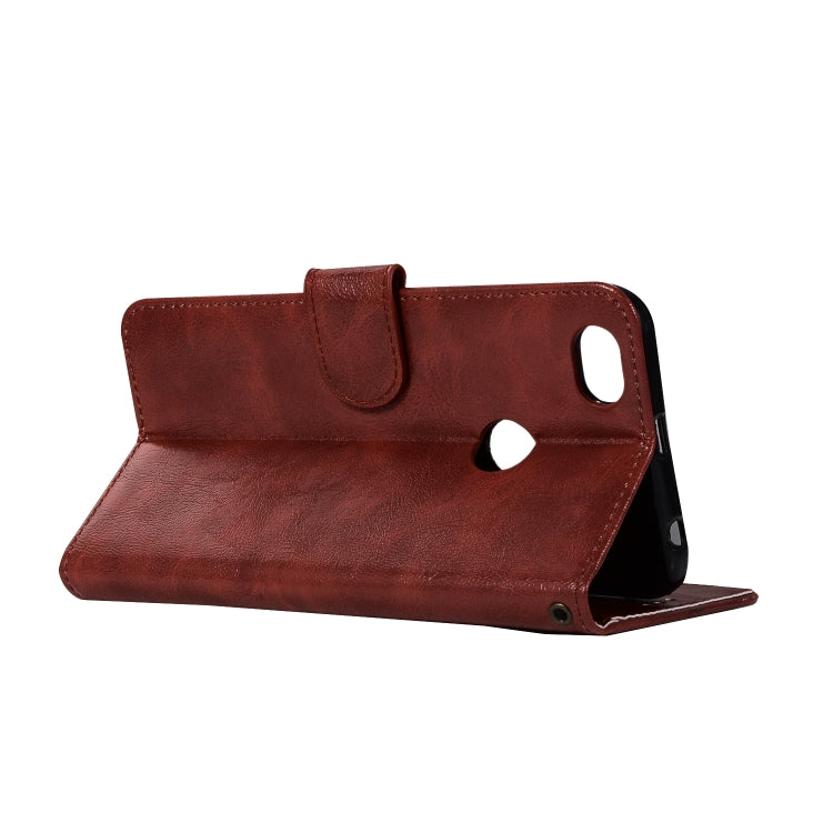 For Xiaomi Redmi Note 5A Retro Copper Button Crazy Horse Horizontal Flip PU Leather Case with Holder & Card Slots & Wallet & Lanyard