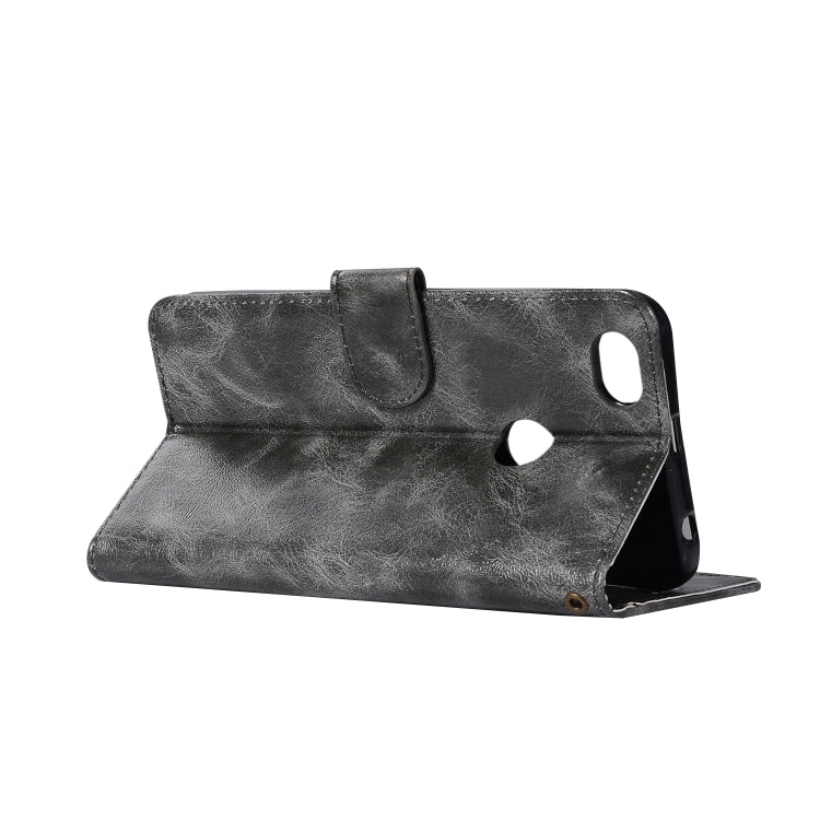 For Xiaomi Redmi Note 5A Retro Copper Button Crazy Horse Horizontal Flip PU Leather Case with Holder & Card Slots & Wallet & Lanyard