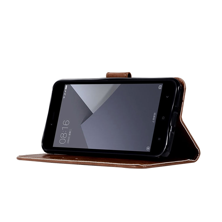 For Xiaomi Redmi Note 5A Retro Copper Button Crazy Horse Horizontal Flip PU Leather Case with Holder & Card Slots & Wallet & Lanyard