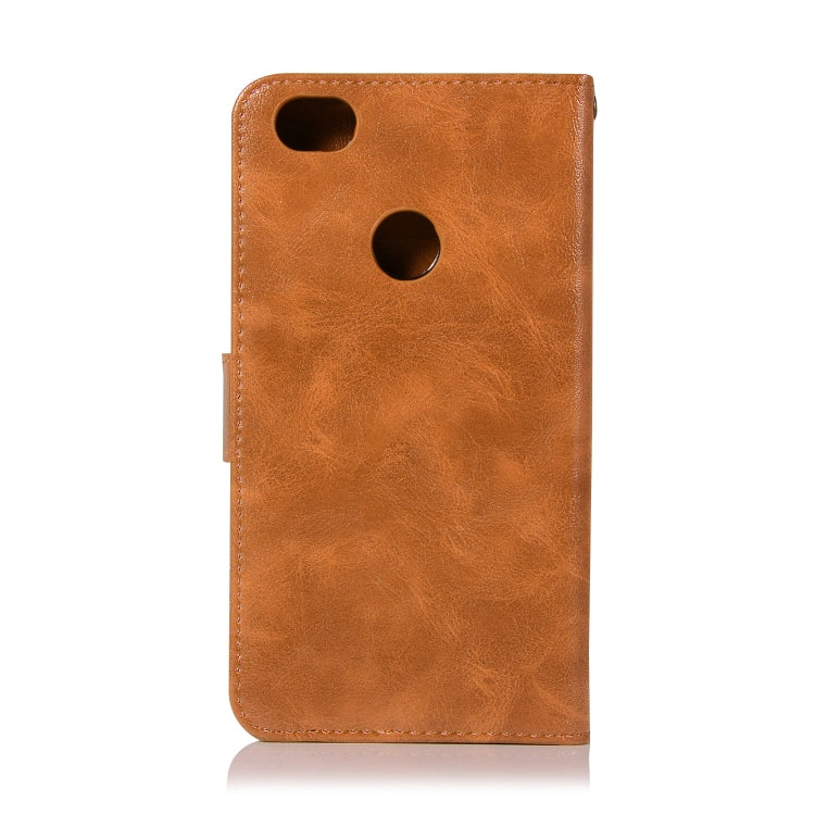 For Xiaomi Redmi Note 5A Retro Copper Button Crazy Horse Horizontal Flip PU Leather Case with Holder & Card Slots & Wallet & Lanyard