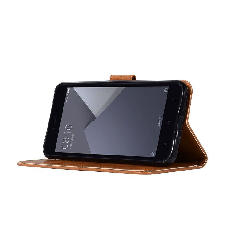 For Xiaomi Redmi Note 5A Retro Copper Button Crazy Horse Horizontal Flip PU Leather Case with Holder & Card Slots & Wallet & Lanyard