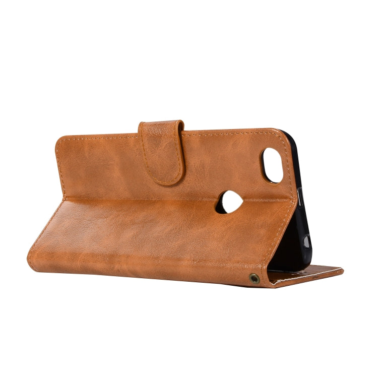 For Xiaomi Redmi Note 5A Retro Copper Button Crazy Horse Horizontal Flip PU Leather Case with Holder & Card Slots & Wallet & Lanyard