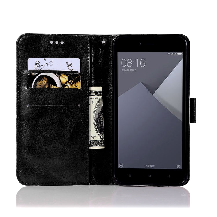 For Xiaomi Redmi Note 5A Retro Copper Button Crazy Horse Horizontal Flip PU Leather Case with Holder & Card Slots & Wallet & Lanyard