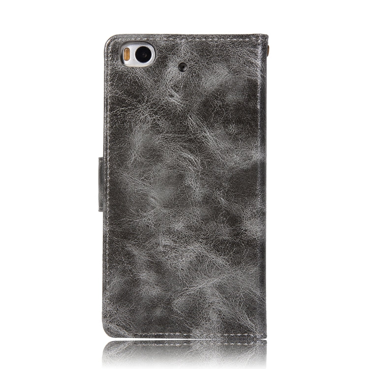 For Xiaomi Mi 5S Retro Copper Button Crazy Horse Horizontal Flip PU Leather Case with Holder & Card Slots & Wallet & Lanyard