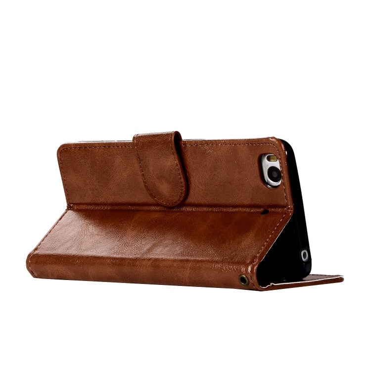 For Xiaomi Mi 5S Retro Copper Button Crazy Horse Horizontal Flip PU Leather Case with Holder & Card Slots & Wallet & Lanyard