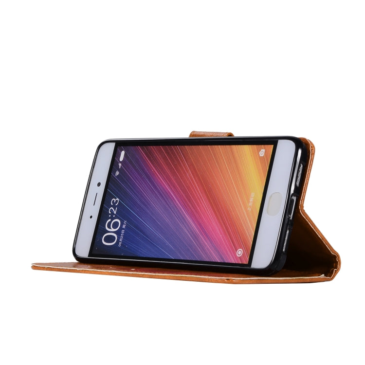 For Xiaomi Mi 5S Retro Copper Button Crazy Horse Horizontal Flip PU Leather Case with Holder & Card Slots & Wallet & Lanyard