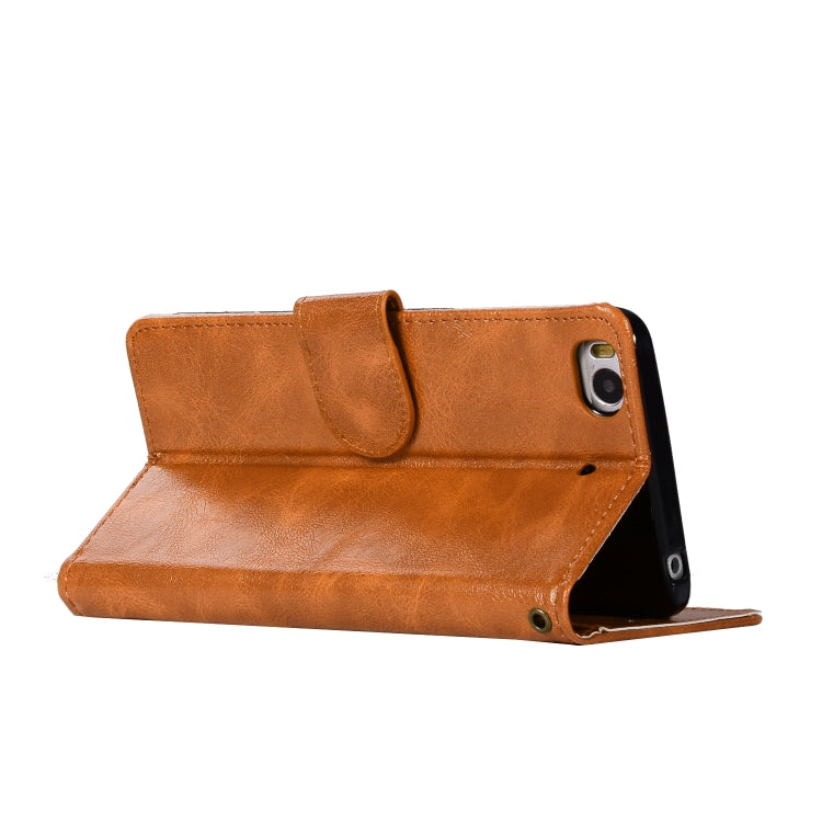 For Xiaomi Mi 5S Retro Copper Button Crazy Horse Horizontal Flip PU Leather Case with Holder & Card Slots & Wallet & Lanyard