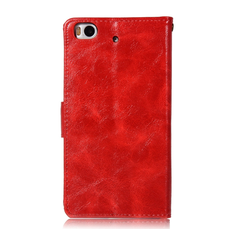 For Xiaomi Mi 5S Retro Copper Button Crazy Horse Horizontal Flip PU Leather Case with Holder & Card Slots & Wallet & Lanyard