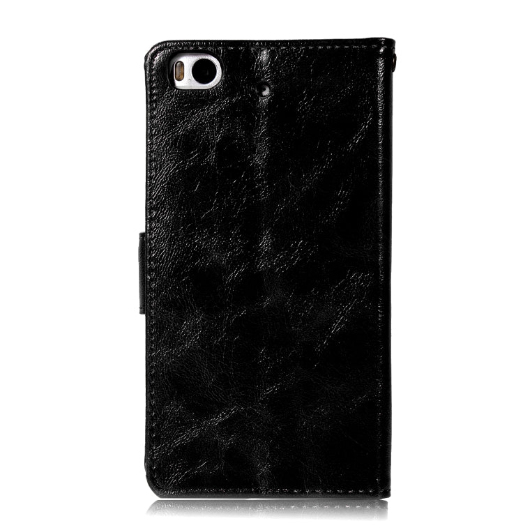 For Xiaomi Mi 5S Retro Copper Button Crazy Horse Horizontal Flip PU Leather Case with Holder & Card Slots & Wallet & Lanyard