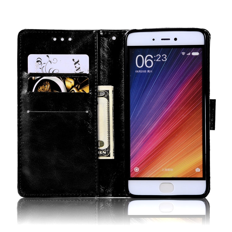 For Xiaomi Mi 5S Retro Copper Button Crazy Horse Horizontal Flip PU Leather Case with Holder & Card Slots & Wallet & Lanyard