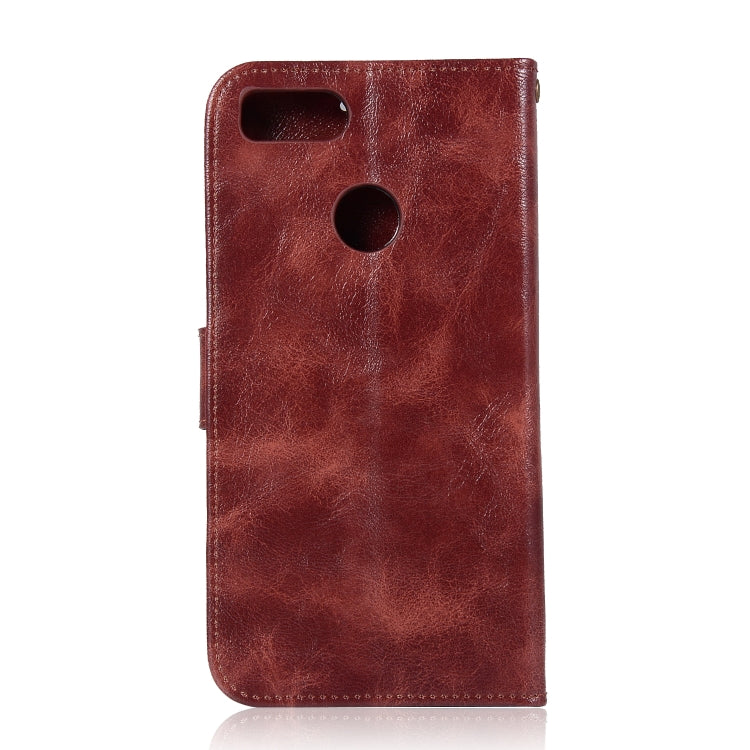 For Xiaomi Mi 5X Retro Copper Button Crazy Horse Horizontal Flip PU Leather Case with Holder & Card Slots & Wallet & Lanyard