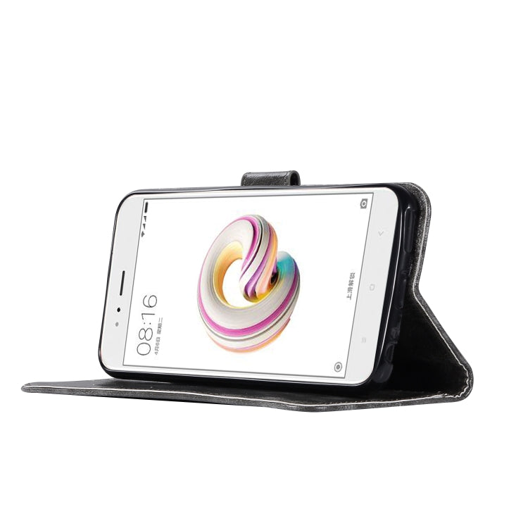 For Xiaomi Mi 5X Retro Copper Button Crazy Horse Horizontal Flip PU Leather Case with Holder & Card Slots & Wallet & Lanyard