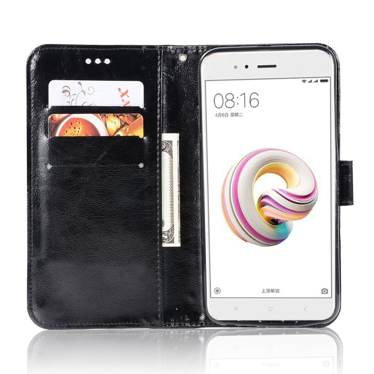For Xiaomi Mi 5X Retro Copper Button Crazy Horse Horizontal Flip PU Leather Case with Holder & Card Slots & Wallet & Lanyard