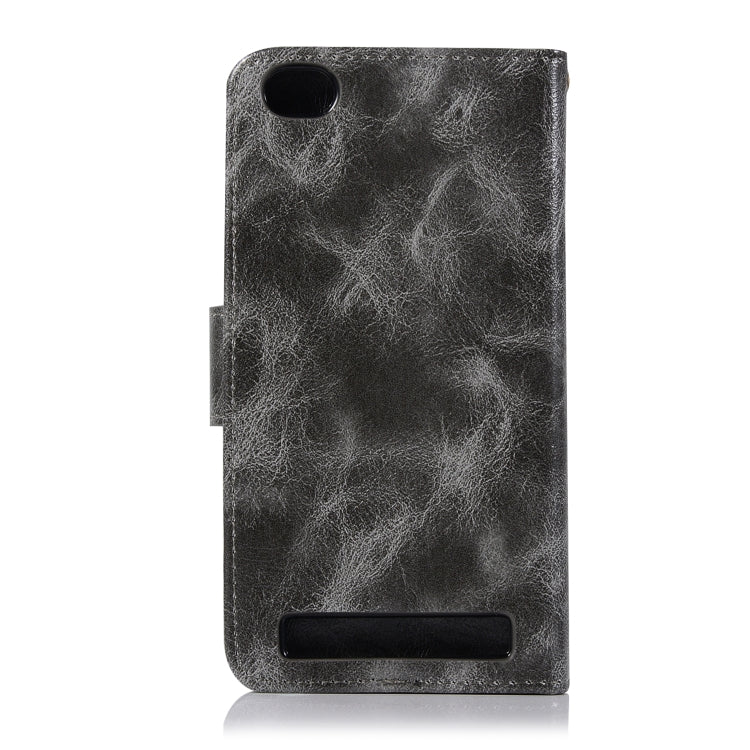 For Xiaomi Redmi 5A Retro Copper Button Crazy Horse Horizontal Flip PU Leather Case with Holder & Card Slots & Wallet & Lanyard