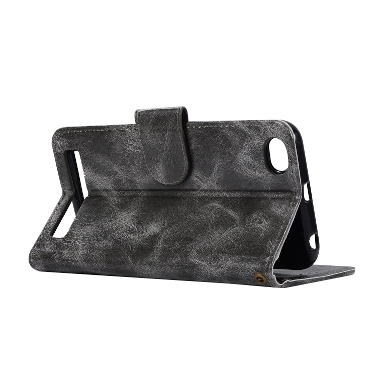 For Xiaomi Redmi 5A Retro Copper Button Crazy Horse Horizontal Flip PU Leather Case with Holder & Card Slots & Wallet & Lanyard