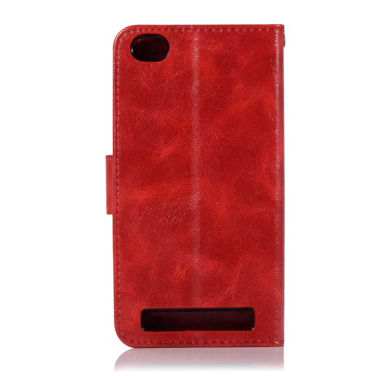 For Xiaomi Redmi 5A Retro Copper Button Crazy Horse Horizontal Flip PU Leather Case with Holder & Card Slots & Wallet & Lanyard