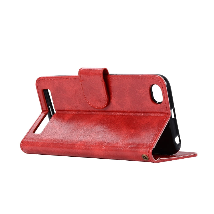 For Xiaomi Redmi 5A Retro Copper Button Crazy Horse Horizontal Flip PU Leather Case with Holder & Card Slots & Wallet & Lanyard