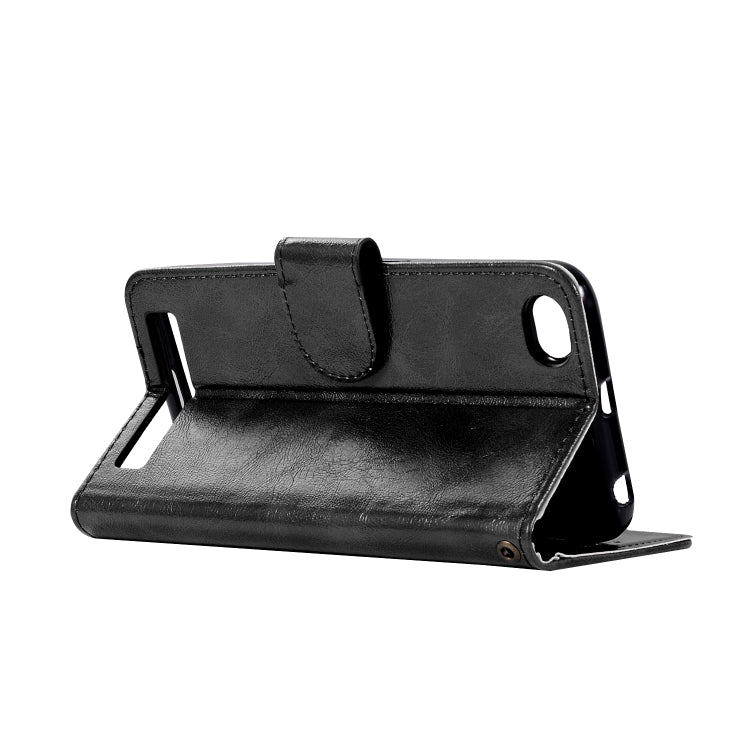 For Xiaomi Redmi 5A Retro Copper Button Crazy Horse Horizontal Flip PU Leather Case with Holder & Card Slots & Wallet & Lanyard