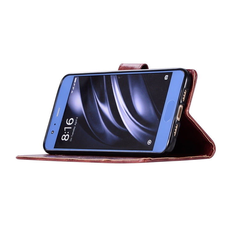 For Xiaomi Mi 6 Retro Copper Button Crazy Horse Horizontal Flip PU Leather Case with Holder & Card Slots & Wallet & Lanyard