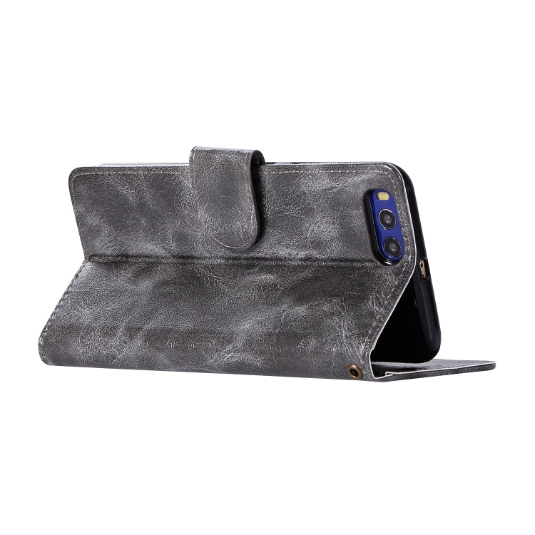 For Xiaomi Mi 6 Retro Copper Button Crazy Horse Horizontal Flip PU Leather Case with Holder & Card Slots & Wallet & Lanyard