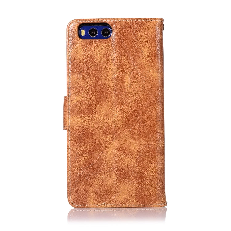For Xiaomi Mi 6 Retro Copper Button Crazy Horse Horizontal Flip PU Leather Case with Holder & Card Slots & Wallet & Lanyard