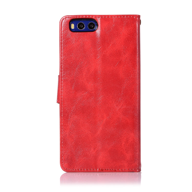 For Xiaomi Mi 6 Retro Copper Button Crazy Horse Horizontal Flip PU Leather Case with Holder & Card Slots & Wallet & Lanyard