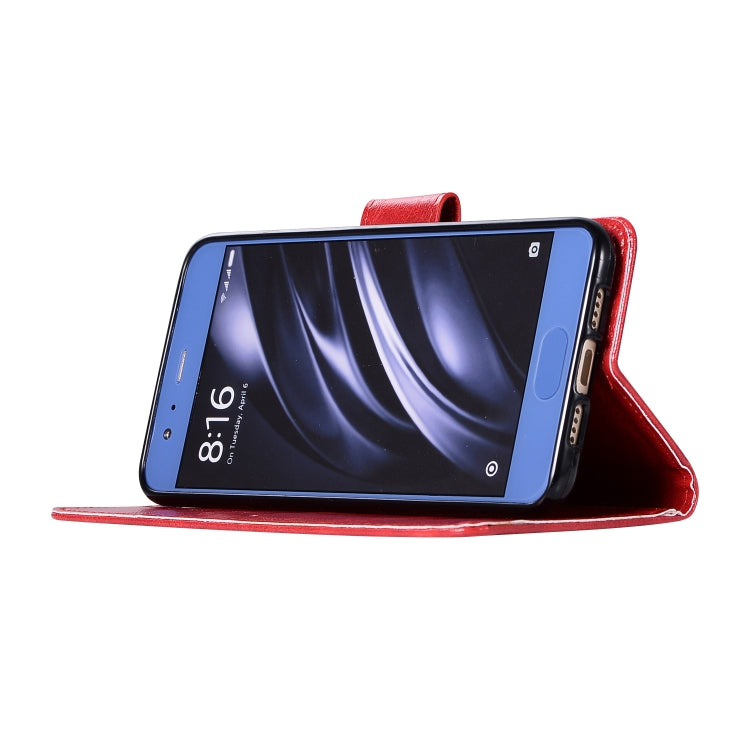 For Xiaomi Mi 6 Retro Copper Button Crazy Horse Horizontal Flip PU Leather Case with Holder & Card Slots & Wallet & Lanyard