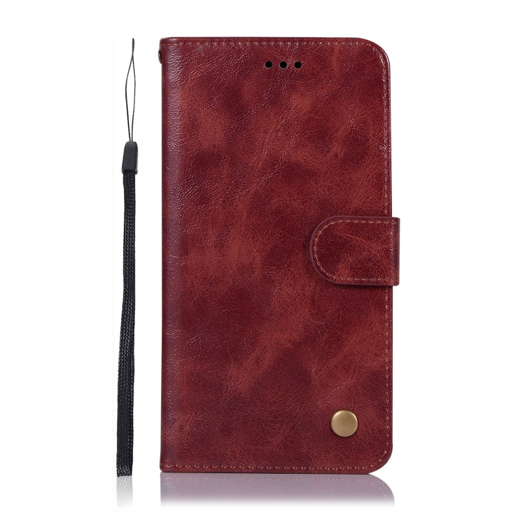For Xiaomi Redmi Note 5 Pro Retro Copper Button Crazy Horse Horizontal Flip PU Leather Case with Holder & Card Slots & Wallet & Lanyard