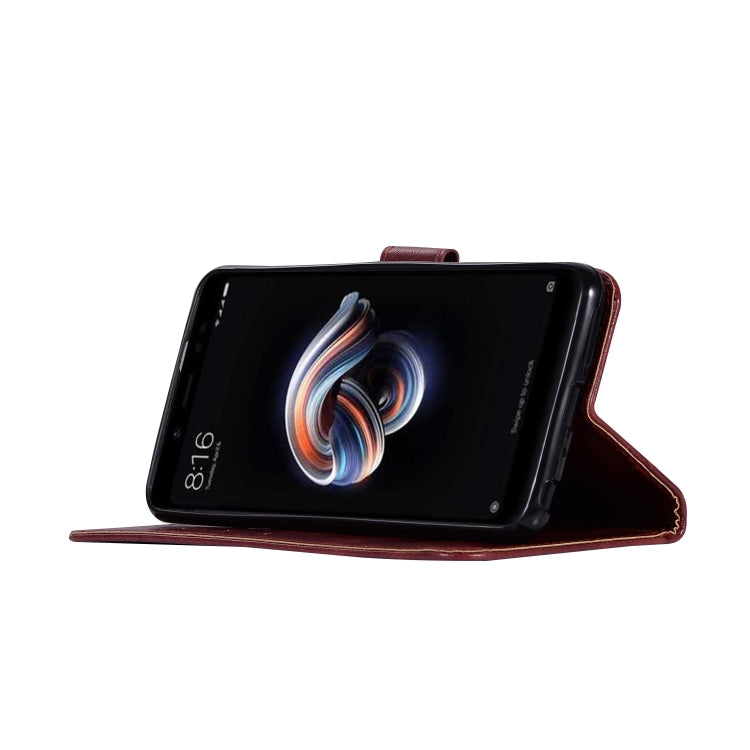 For Xiaomi Redmi Note 5 Pro Retro Copper Button Crazy Horse Horizontal Flip PU Leather Case with Holder & Card Slots & Wallet & Lanyard