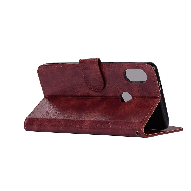 For Xiaomi Redmi Note 5 Pro Retro Copper Button Crazy Horse Horizontal Flip PU Leather Case with Holder & Card Slots & Wallet & Lanyard