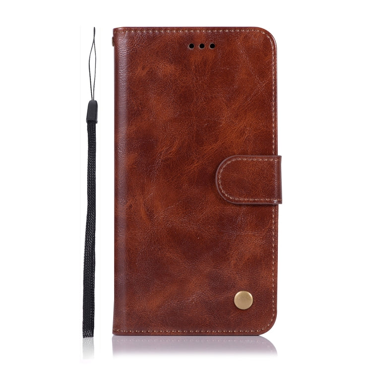 For Xiaomi Redmi Note 5 Pro Retro Copper Button Crazy Horse Horizontal Flip PU Leather Case with Holder & Card Slots & Wallet & Lanyard