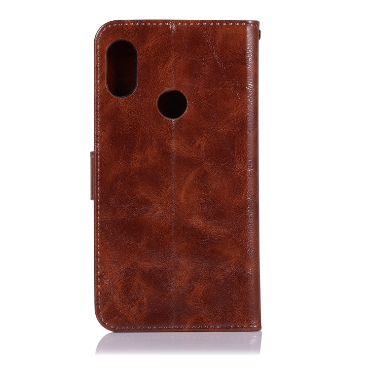 For Xiaomi Redmi Note 5 Pro Retro Copper Button Crazy Horse Horizontal Flip PU Leather Case with Holder & Card Slots & Wallet & Lanyard