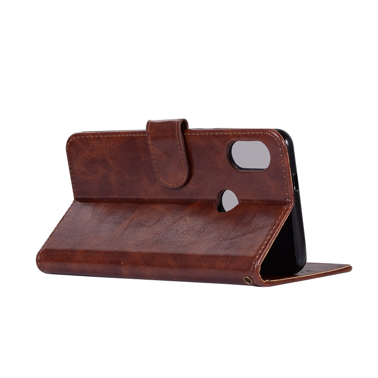 For Xiaomi Redmi Note 5 Pro Retro Copper Button Crazy Horse Horizontal Flip PU Leather Case with Holder & Card Slots & Wallet & Lanyard