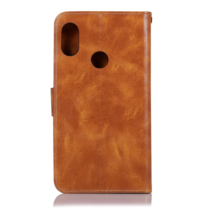 For Xiaomi Redmi Note 5 Pro Retro Copper Button Crazy Horse Horizontal Flip PU Leather Case with Holder & Card Slots & Wallet & Lanyard