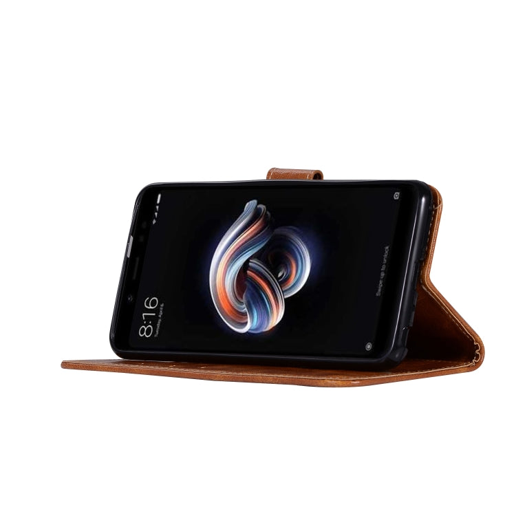 For Xiaomi Redmi Note 5 Pro Retro Copper Button Crazy Horse Horizontal Flip PU Leather Case with Holder & Card Slots & Wallet & Lanyard