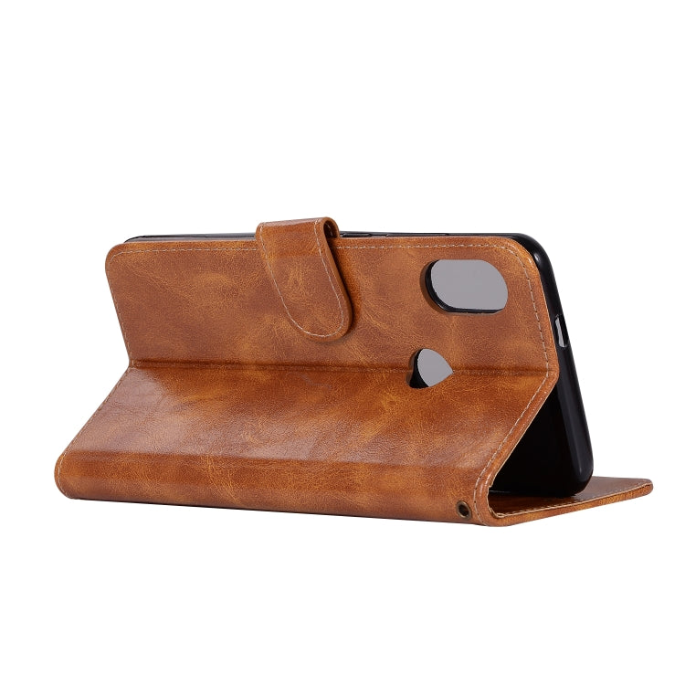 For Xiaomi Redmi Note 5 Pro Retro Copper Button Crazy Horse Horizontal Flip PU Leather Case with Holder & Card Slots & Wallet & Lanyard