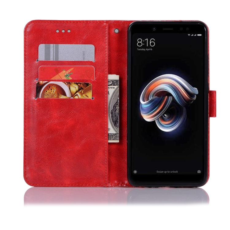For Xiaomi Redmi Note 5 Pro Retro Copper Button Crazy Horse Horizontal Flip PU Leather Case with Holder & Card Slots & Wallet & Lanyard