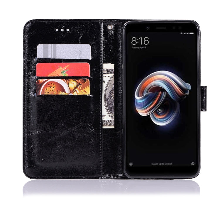 For Xiaomi Redmi Note 5 Pro Retro Copper Button Crazy Horse Horizontal Flip PU Leather Case with Holder & Card Slots & Wallet & Lanyard