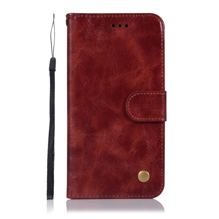 For Xiaomi Mi 9 Retro Copper Button Crazy Horse Horizontal Flip PU Leather Case with Holder & Card Slots & Wallet & Lanyard