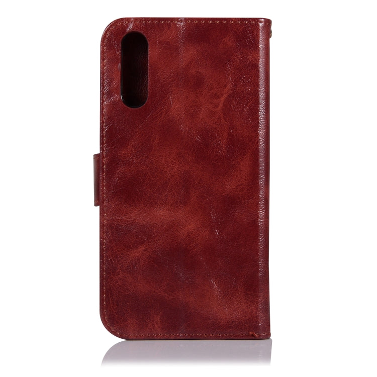 For Xiaomi Mi 9 Retro Copper Button Crazy Horse Horizontal Flip PU Leather Case with Holder & Card Slots & Wallet & Lanyard