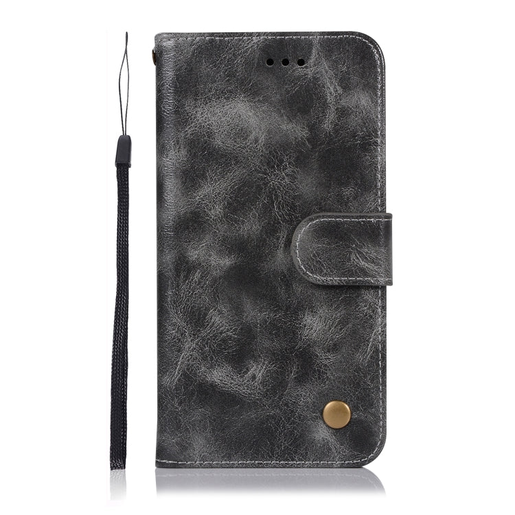 For Xiaomi Mi 9 Retro Copper Button Crazy Horse Horizontal Flip PU Leather Case with Holder & Card Slots & Wallet & Lanyard