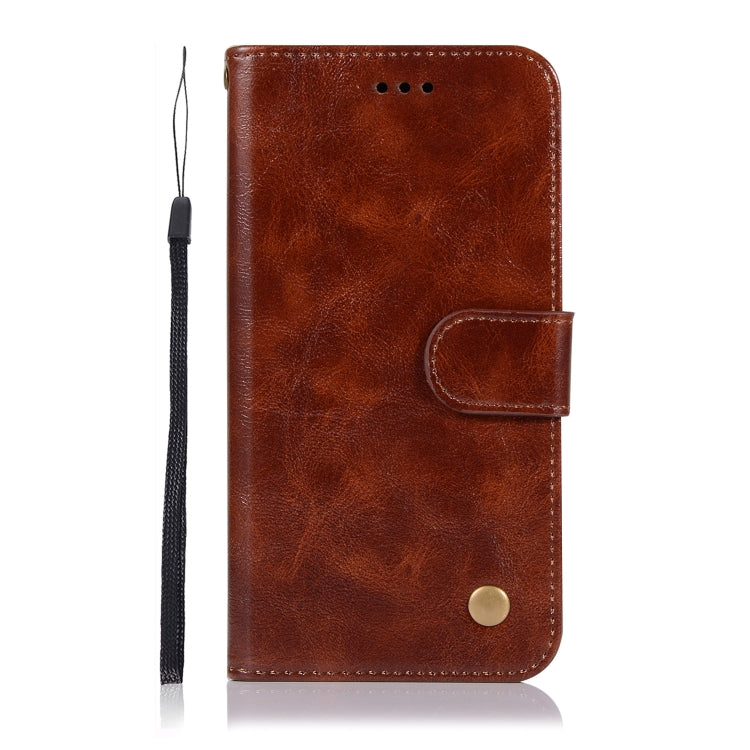 For Xiaomi Mi 9 Retro Copper Button Crazy Horse Horizontal Flip PU Leather Case with Holder & Card Slots & Wallet & Lanyard